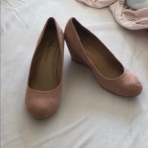 CL By Laundry Pink Suede Wedges